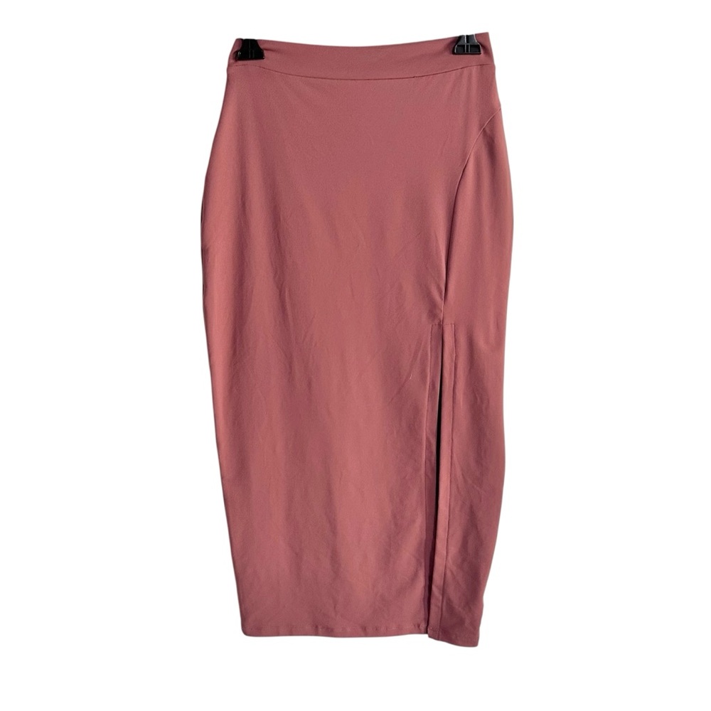 Susana Monaco High Waist Slit Front Pencil Midi Skirt Rose Pink Size Small NWT